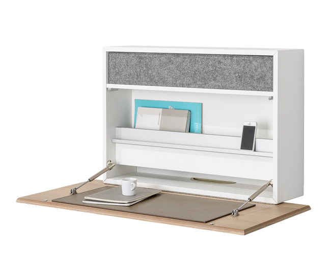 compact home office workspace